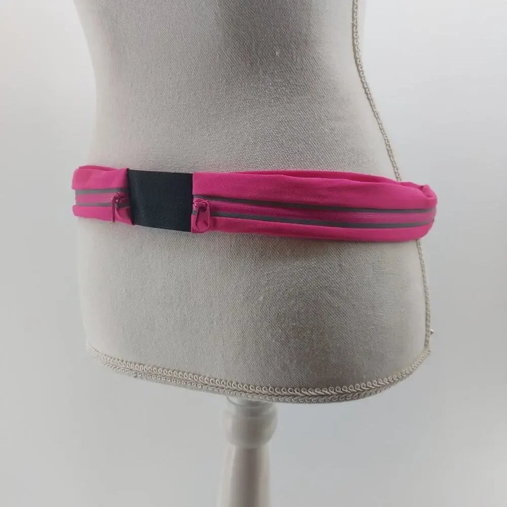 Sakar International Women's Athletic Sports Pink zippered Belt Fitness